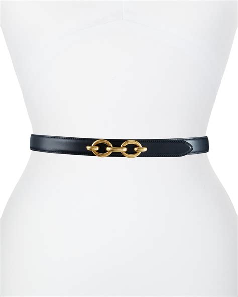 cintura ysl con logo|Saint Laurent YSL Cintura Skinny Leather Belt.